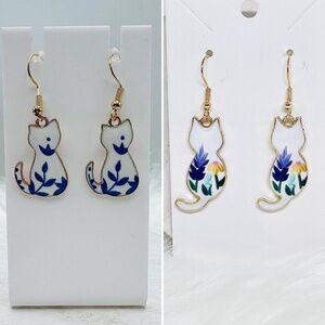 Cat Enamel Earrings Bundle